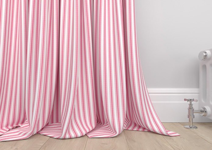 Lace Stripes, Lipstick Pink - Made to Measure Curtains - Image 6